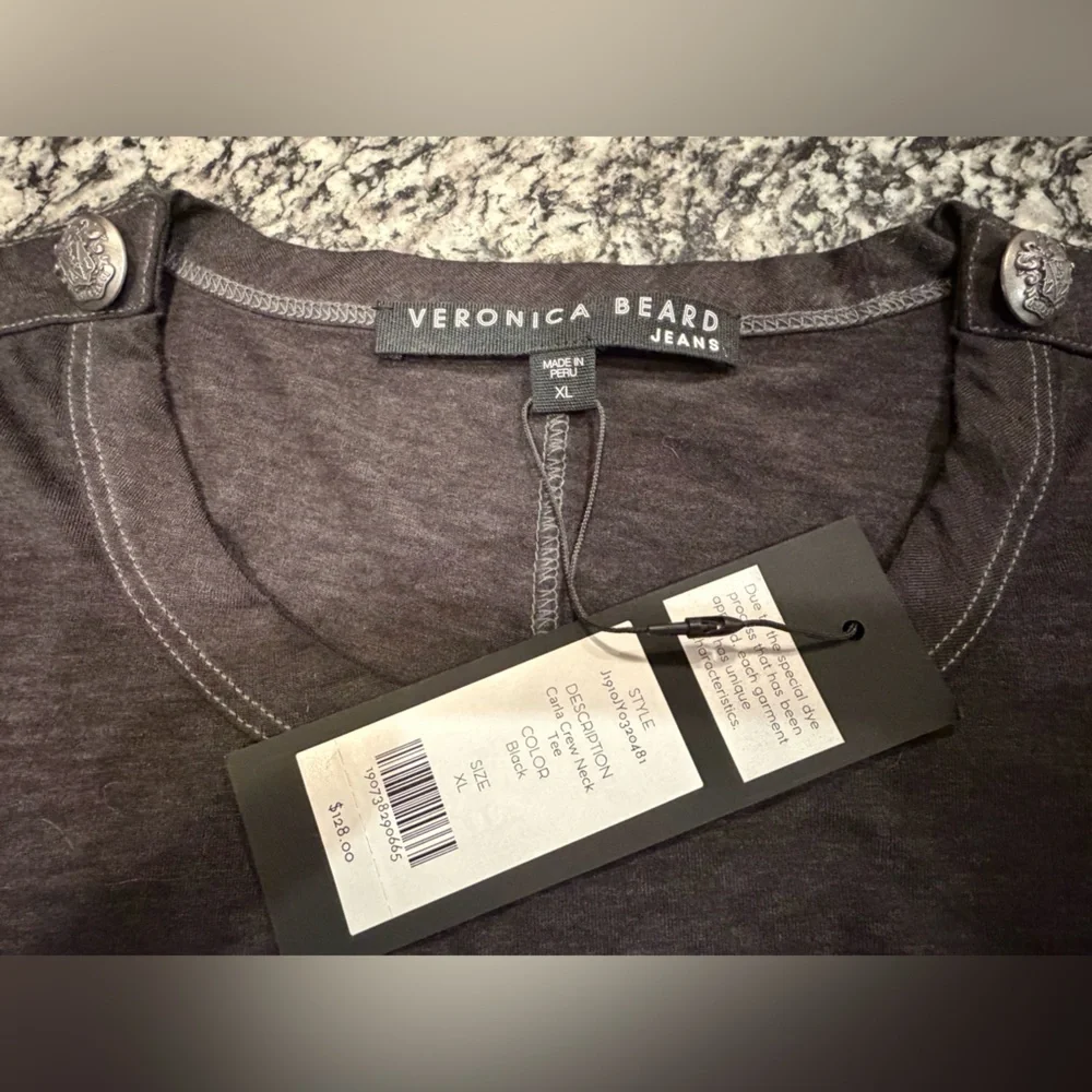 Veronica Beard Charcoal Short Sleeve Top - Picture 6 of 12